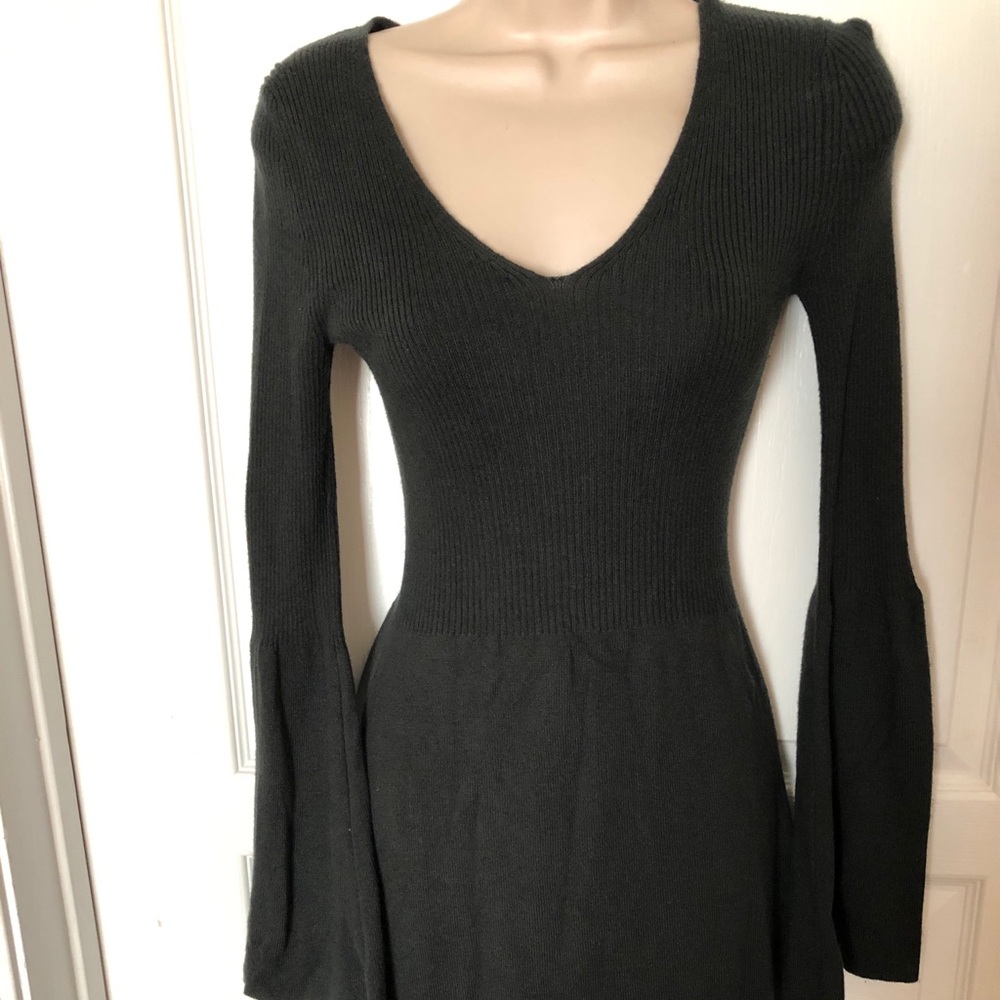 Dark green sweater dress